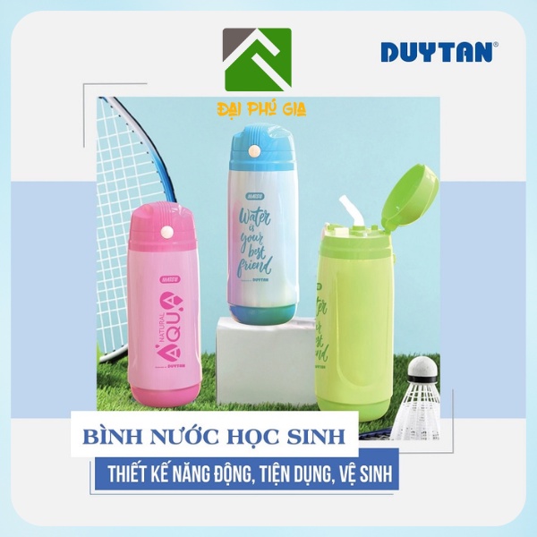 Bình nước học sinh giữ nhiệt Matsu Duy Tân dung tích 350ml / 500ml in hình dễ thương chất liệu nhựa cao cấp no.1246