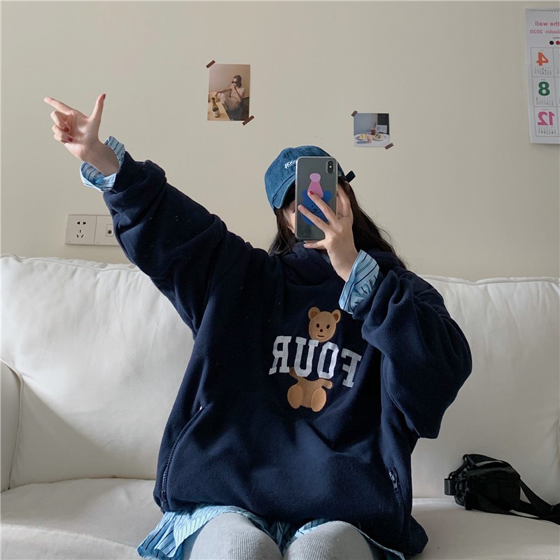 [áo hoodie nữ form rộng] Áo hoodie unisex nữ form rộng thời trang ulzzang