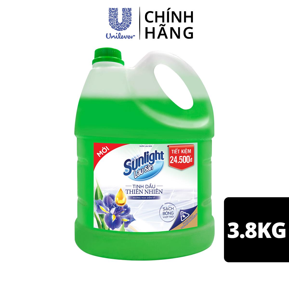 Sunlight lau sàn Tinh Dầu Thiên Nhiên Hoa Diên Vỹ, can 3.8kg