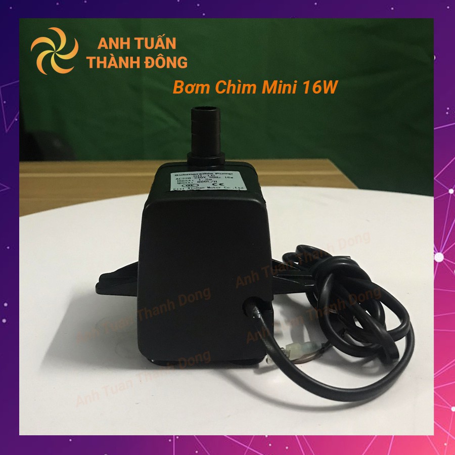 Bơm Chìm Mini 16W HS-16, Đẩy Cao 1.2m, Lưu Lượng Nước 800l/h, Điện áp AC 220V