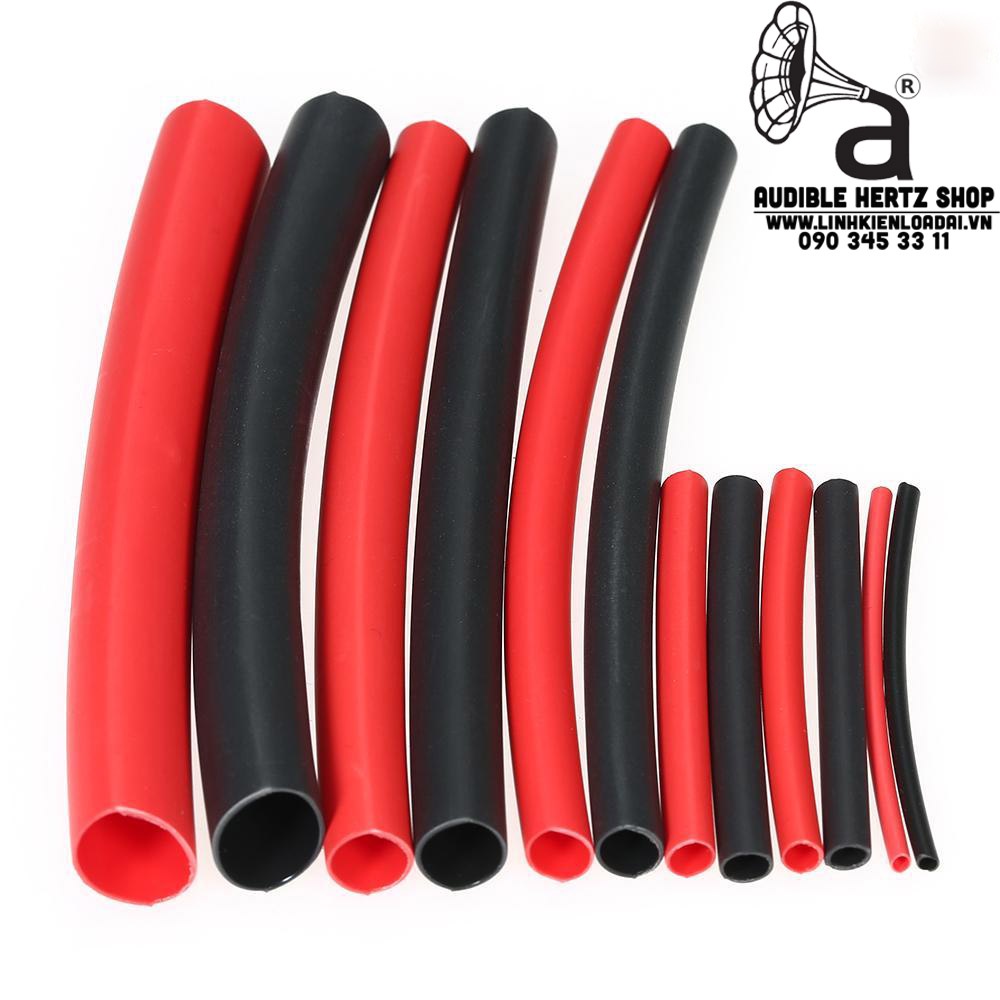 Ống co nhiệt màu đỏ và đen size 4mm, 6mm, 8mm, 10mm