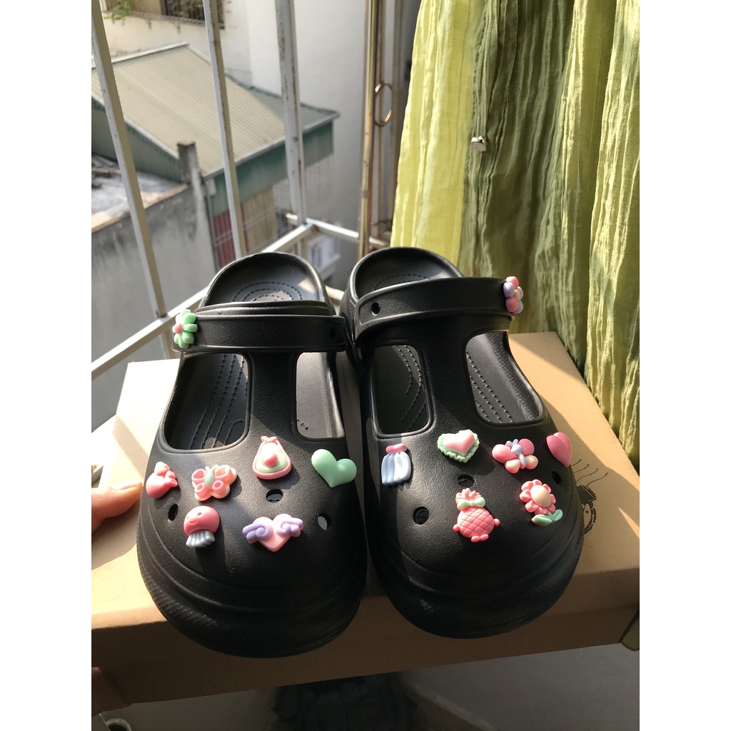 Dép sục khoét , Dép cross Sandal Đế Dày Siêu Nhẹ , tặng bộ hình gắn siêu đáng yêu