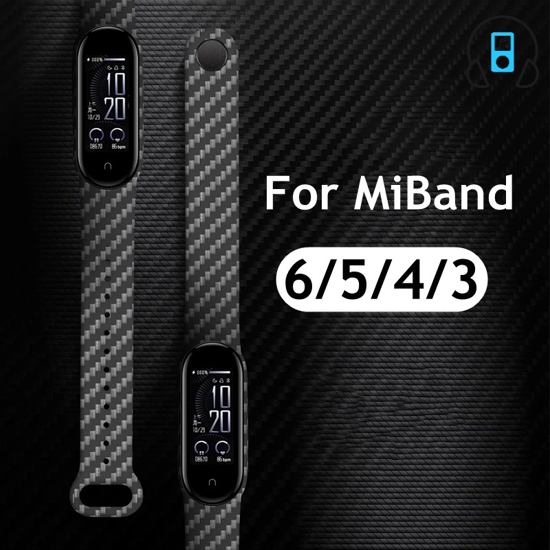 Ốp bảo vệ đồng hồ thông minh Xiaomi Mi Band 6 5 bằng sợi các bon