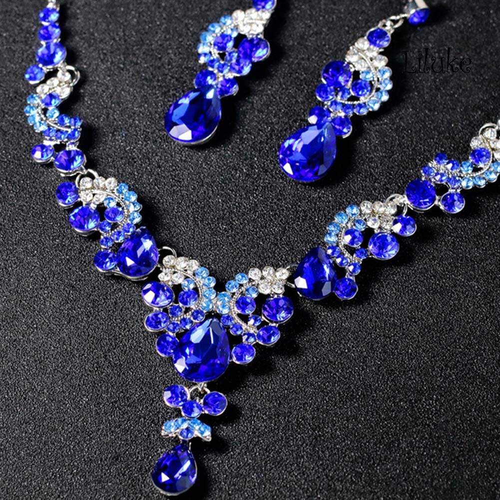 Bộ 2 Vòng cổ + Đôi Khuyên Tai Thiết Kế Sang Trọng Thời Trang Cho Nữ