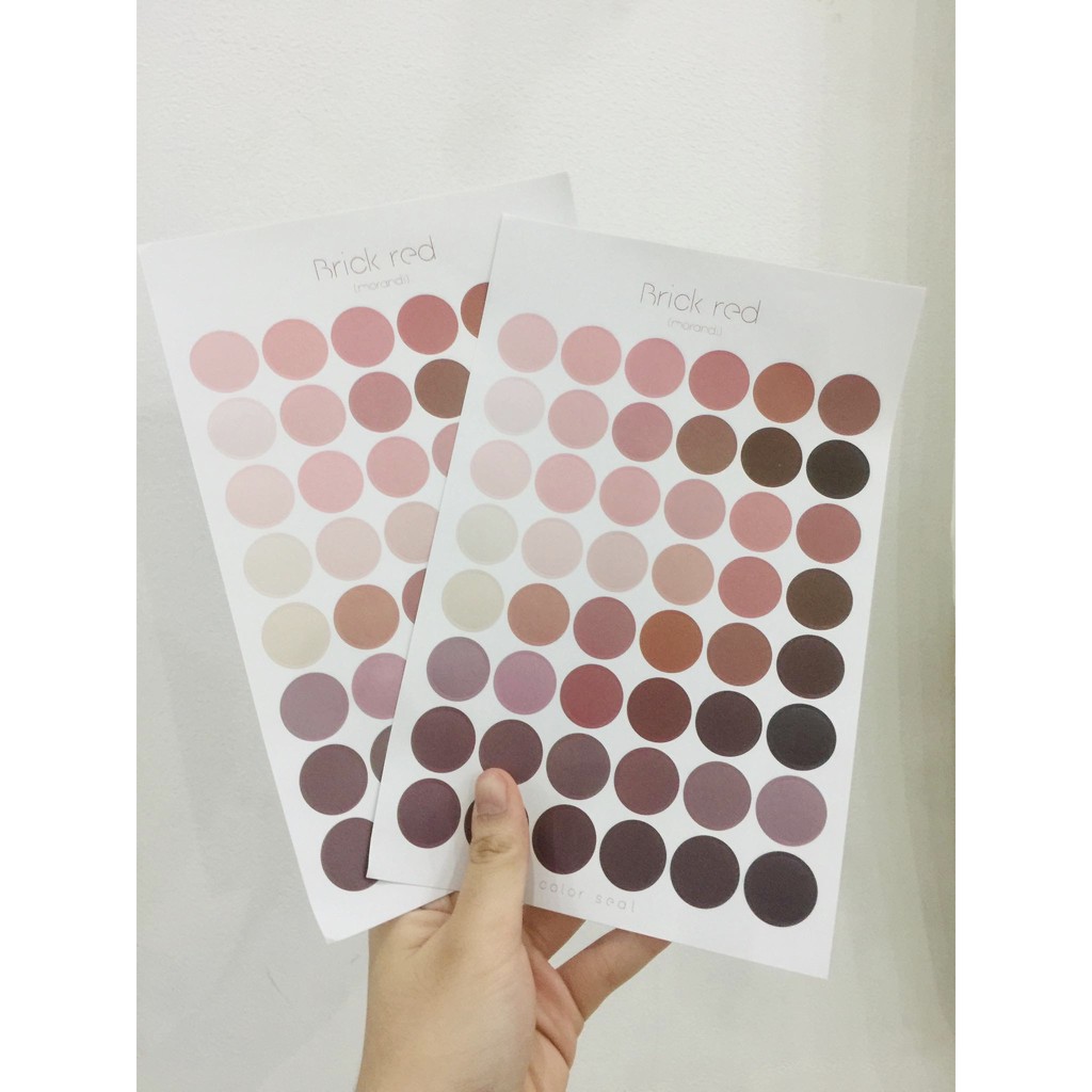 1 Tấm 48 Hình Dán Sticker Tròn Nhiều Màu - Hình Dán Tròn Trang Trí Sổ Toploader