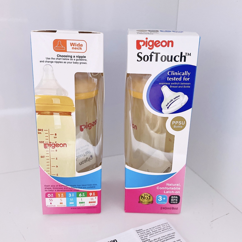 Sale !!! Bình Sữa Pigeon Nhập Khẩu SofTouch  Loại 240ml (1395 )