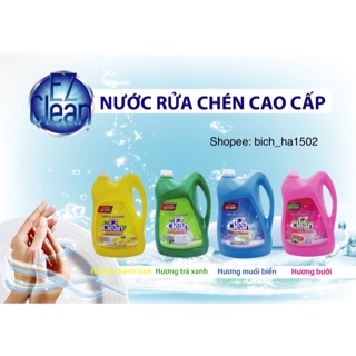 Nước rửa chén cao cấp EZ bình 4 kg ( 4 mùi: chanh, bưởi, muối biển, trà xanh)
