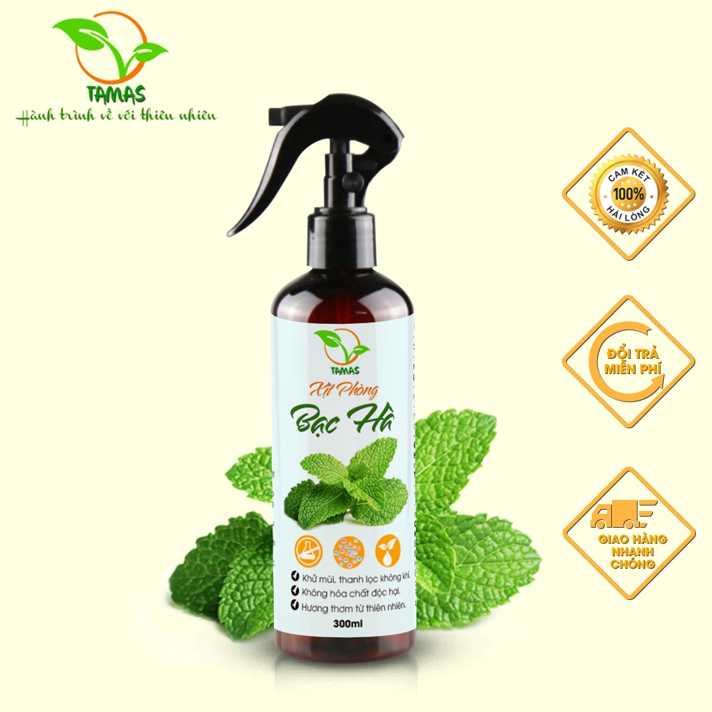 Xịt thơm phòng hương Bạc Hà chai 300ml-100ml- Kháng khuẩn - Khử mùi hôi - Đuổi chuột và côn trùng.