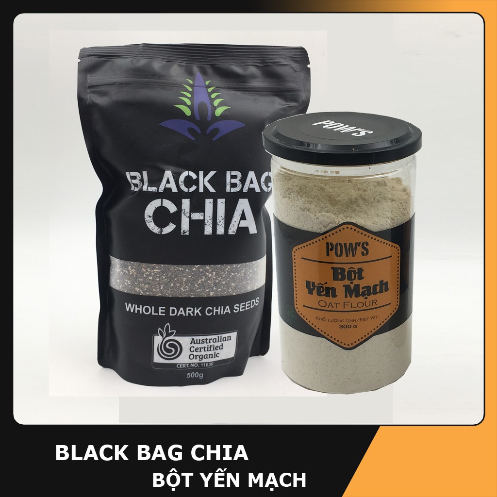 Combo 500gr Black Bag Chia úc và 300gr bột yến mạch Úc