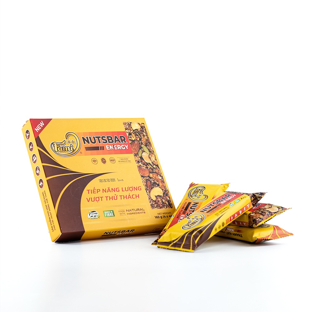 Thanh Hạt Năng Lượng FAMINUTS Nutsbar Energy Hộp 160g - Thực Phẩm Tiếp Năng Lượng Lành Mạnh