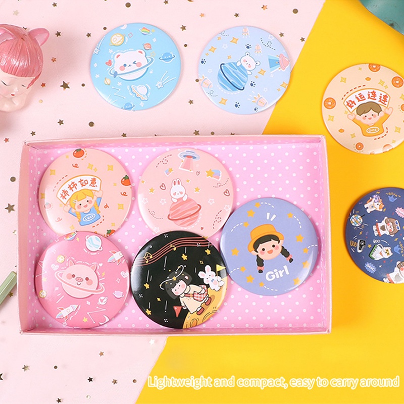 Phim hoạt hình gương gương nhỏ cầm tay trang điểm gương gương cầm tay gương Giáng Sinh hoạt động gương