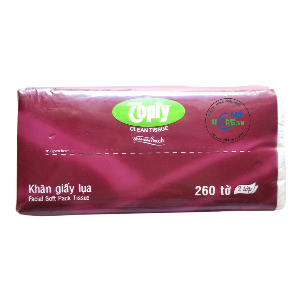 Combo 4 gói Khăn giấy thếp Toply 260 tờx2 lớp