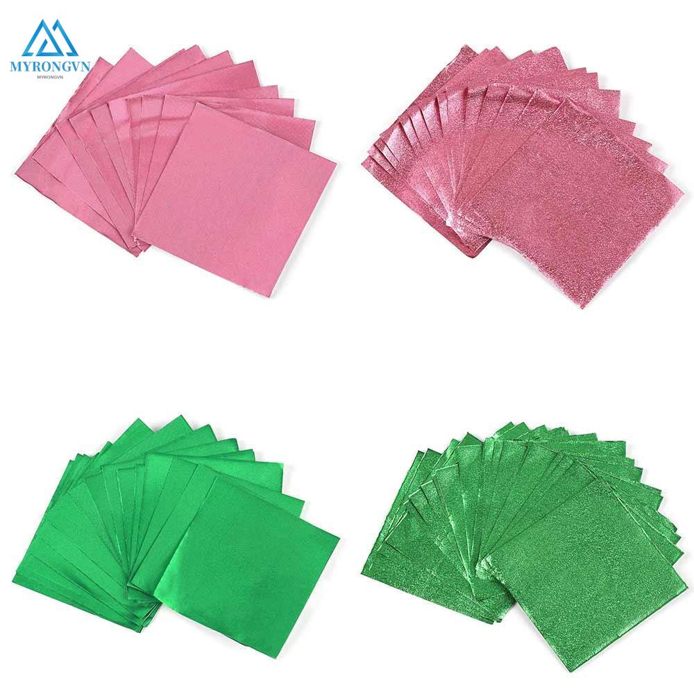 Set 100 giấy lá nhôm dùng để gói kẹo socola nhiều màu sắc trang trí tiệc cưới tiện dụng