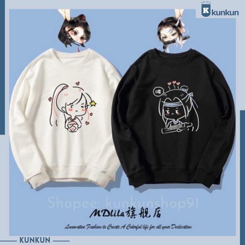 Áo Sweater In Hình Chibi Ma Đạo Tổ Sư, Trần Tình Lệnh