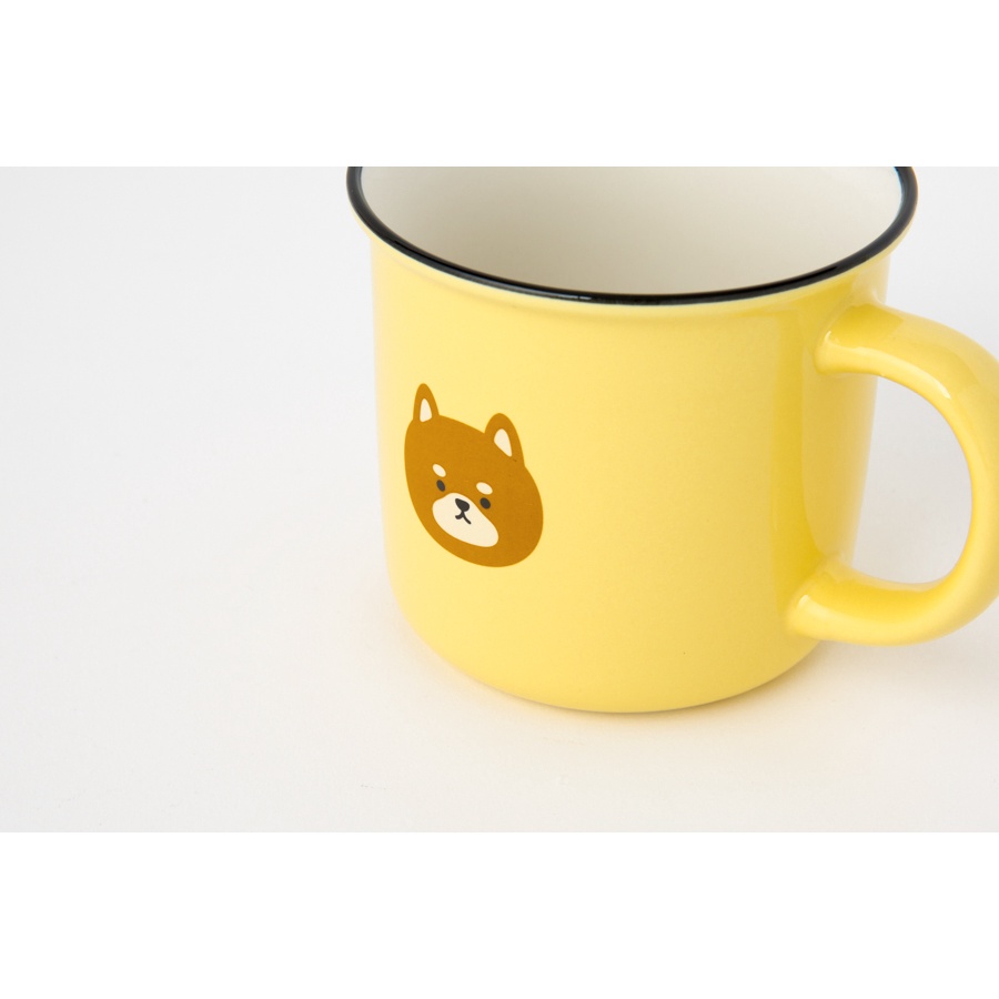 Cốc Tay Cầm ARTBOX Hàn Quốc Màu Vàng Hình Shiba Dễ Thương