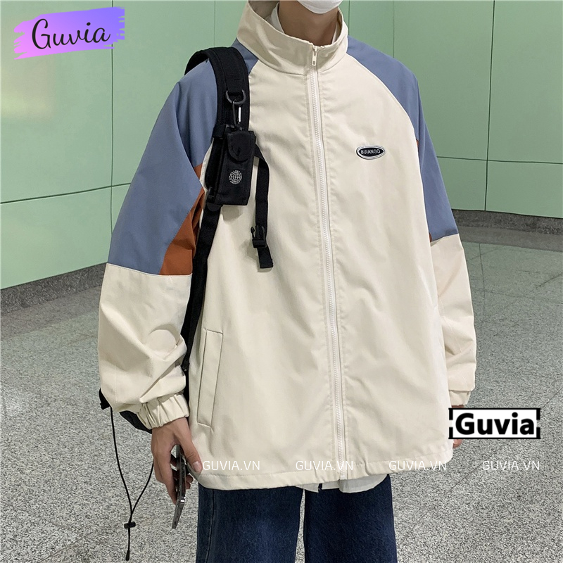Áo Khoác Bomber Dù PHỐI MÀU Nam Nữ Form Rộng 2 Lớp, Áo Khoác Áo Gió Bomber Bóng Chày Chống Nắng Thời Trang GUVIA
