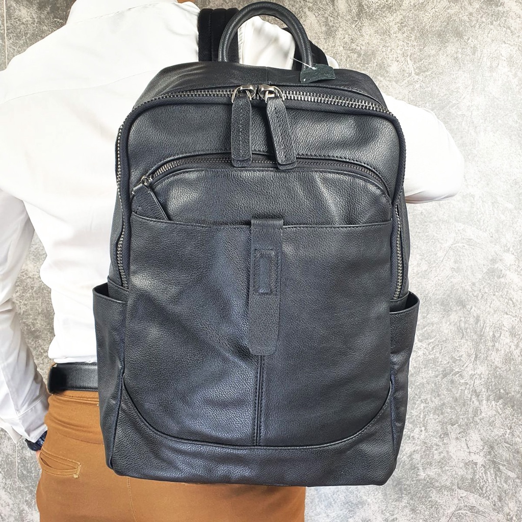 Ba lô nam da bò thật; Balo da bò nam nữ BP403LEA  - 100% da bò thật, BH 3 năm