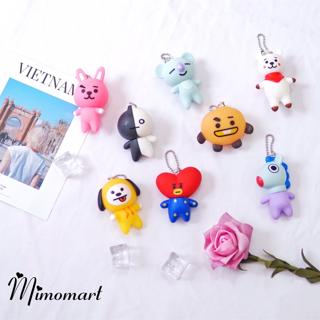 móc khóa nhựa đặc BT21-TATA, COOKY, CHIMMY,.. size 5cm siêu cute