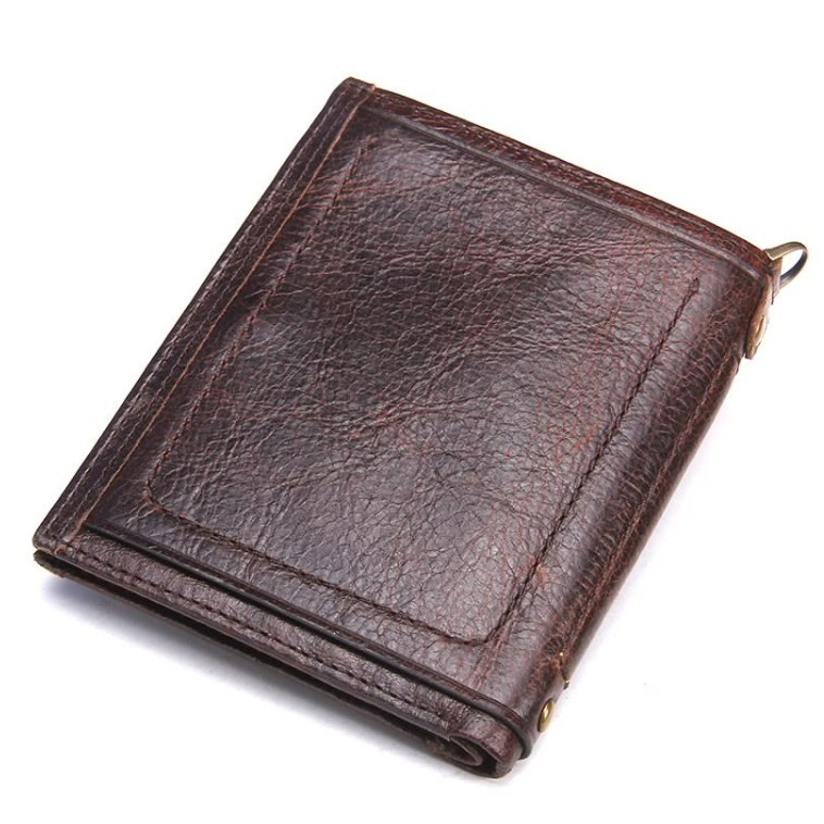 2022 Contact M1222 - Bảo Hành 2 Năm - Bóp Ví Đứng Da Ngựa Điên Men Wallet Genuine Bò - Nam Nữ