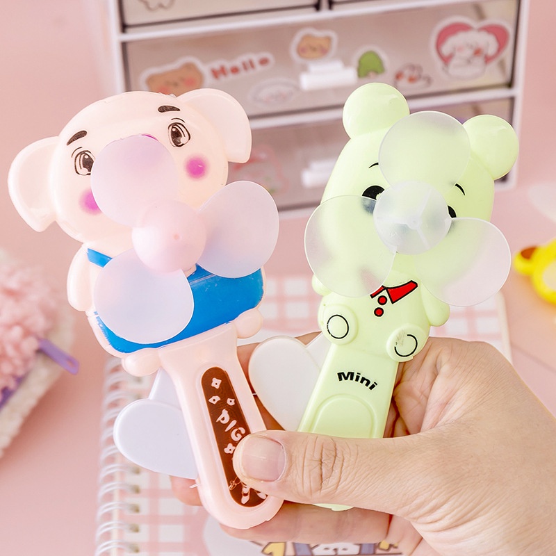 Quạt bóp cầm tay mini hoạ tiết hoạt hình dễ thương