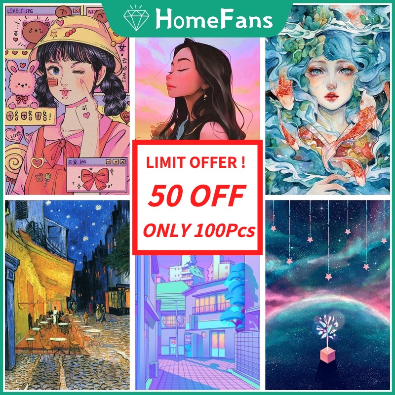 Bộ tranh đính đá 5D họa tiết độc đáo kích thước 30x40cm DIY dùng trang trí