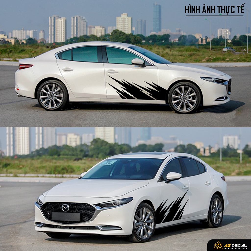 Tem Sườn Dán Xe Ô Tô Thiết Kế Vết Xước | TSOT-04 | Decal Dán Sườn Ô Tô Cá Tính Dễ Dán, Chống Nước, Bền Màu