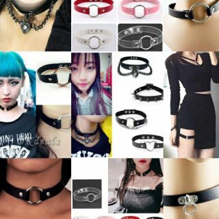 Vòng chocker da pu nhiều mẫu gothic