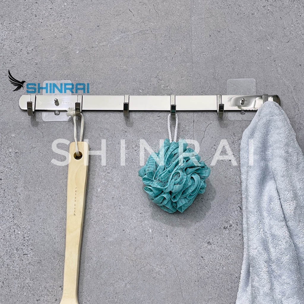 ( Dán Tường ) Móc Treo Đồ Sau Cửa , Bếp , Móc Treo Quần Áo Nhà Tắm INOX SUS304 MD06 SHINRAI