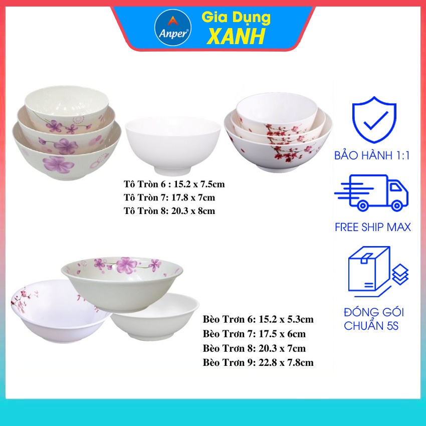 Bát tô nhựa melamine ANPER cao cấp A5 nhật hàn cứng an toàn sang trọng