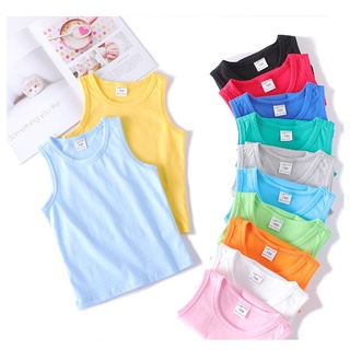 Áo ba lỗ, Áo thun sát nách trơn bé trai bé gái chất cotton 8-20 kg
