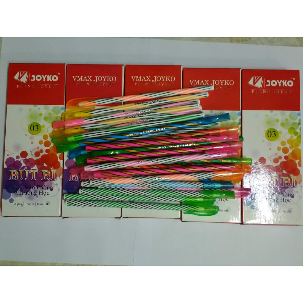 (SALE giá sỉ) 5 hộp bút bi nến dài JOYKO - hàng nhập khẩu Ấn Độ - 100c bút