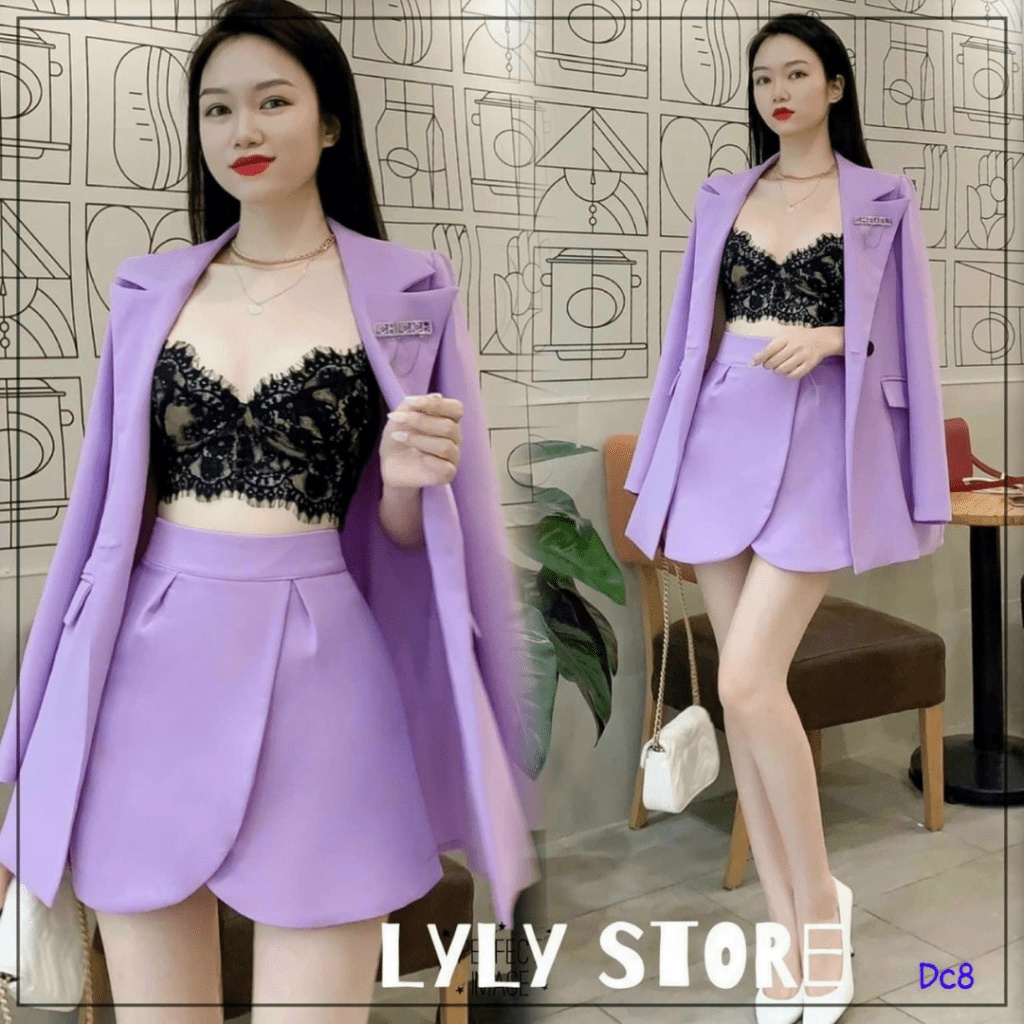 (Free Ship) SÉT FORD ÁO BLASER TAY DÀI PHỐI VÁY NGẮN LỆCH TÀ CÙNG MÀU ( KHÔNG KÈM BARA ) CỰC CHẤT UP Shop VLTN