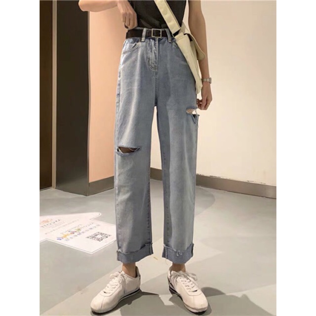 Baggy Jeans Rách Hông PT
