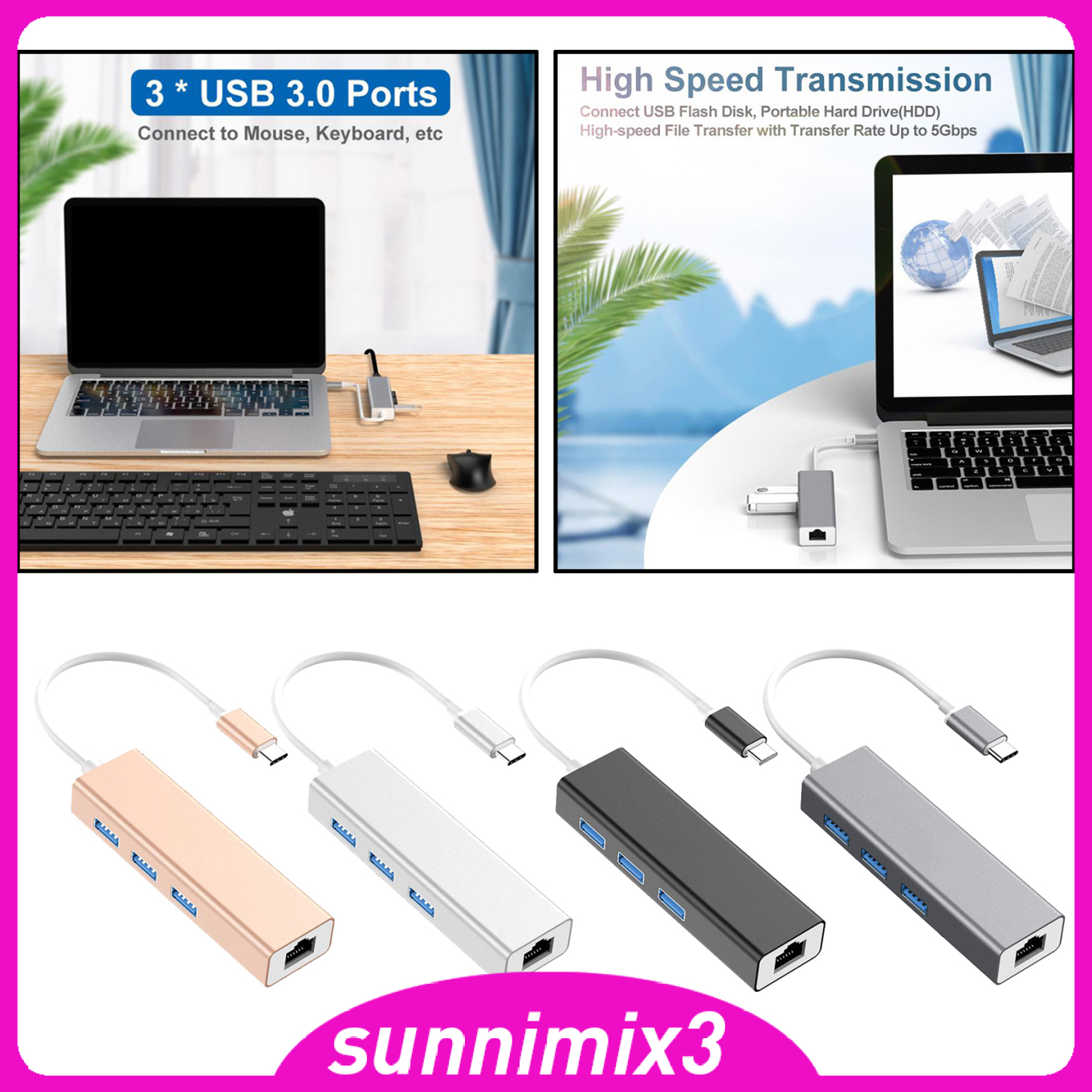 Bộ Chuyển Đổi Usb C Sang Ethernet Lan Rj45 Màu Bạc | BigBuy360 - bigbuy360.vn