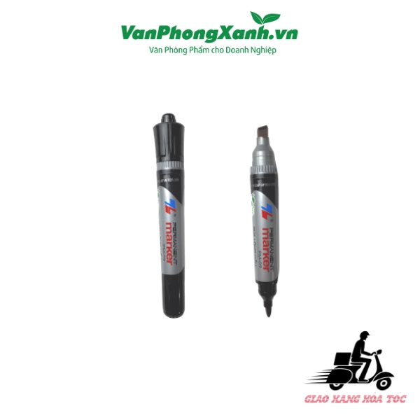 Bút lông dầu Thiên Long PM-09 2 đầu   - Đỏ/Xanh/Đen