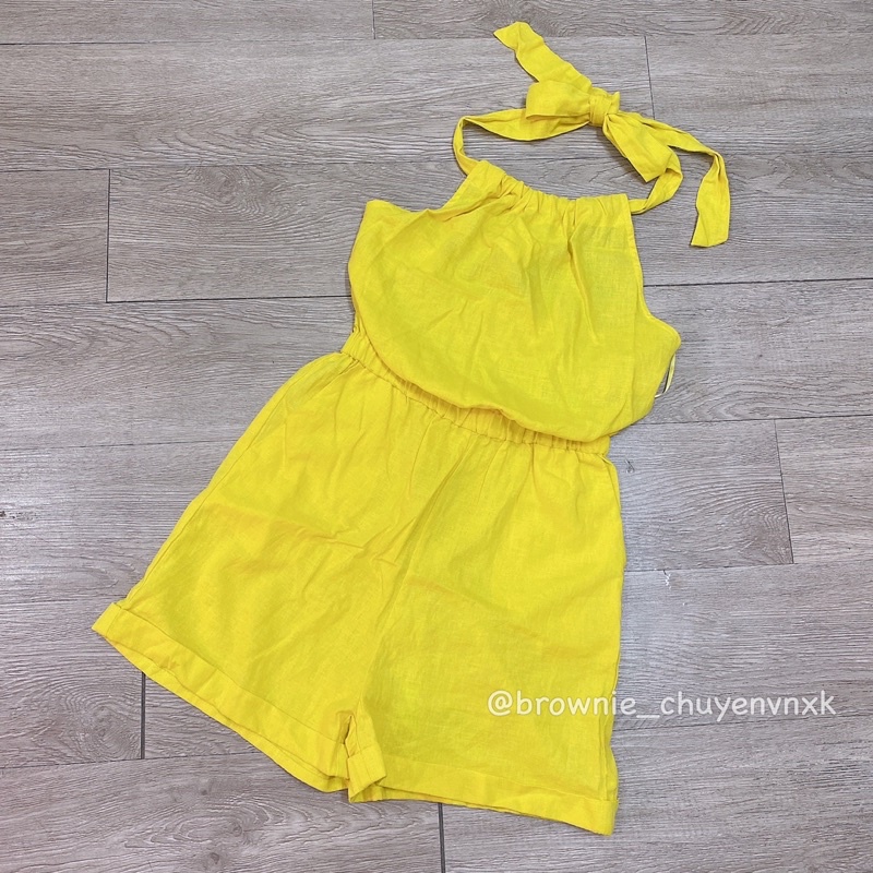 Jumsuits form yếm chất linen vnxk