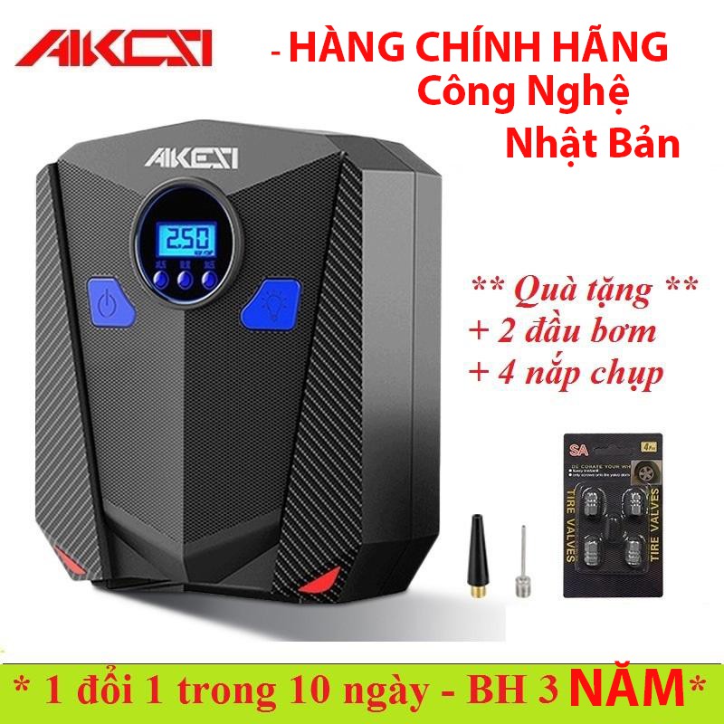 Máy bơm lốp ô tô, xe hơi điện tử thông minh tự ngắt AIKESI (QUÀ TẶNG BỘ CỨU HỘ VÁ LỐP)- BH 12 Tháng