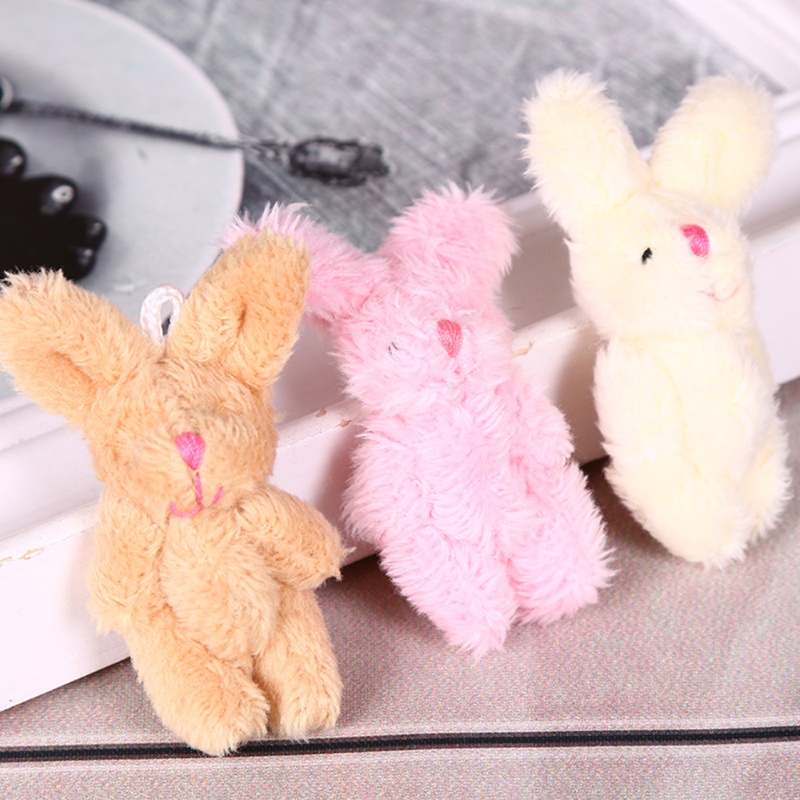 Thỏ Nhồi Bông 6cm Mềm Mại Sống Động Dành Cho Trang Trí Nhà Búp Bê