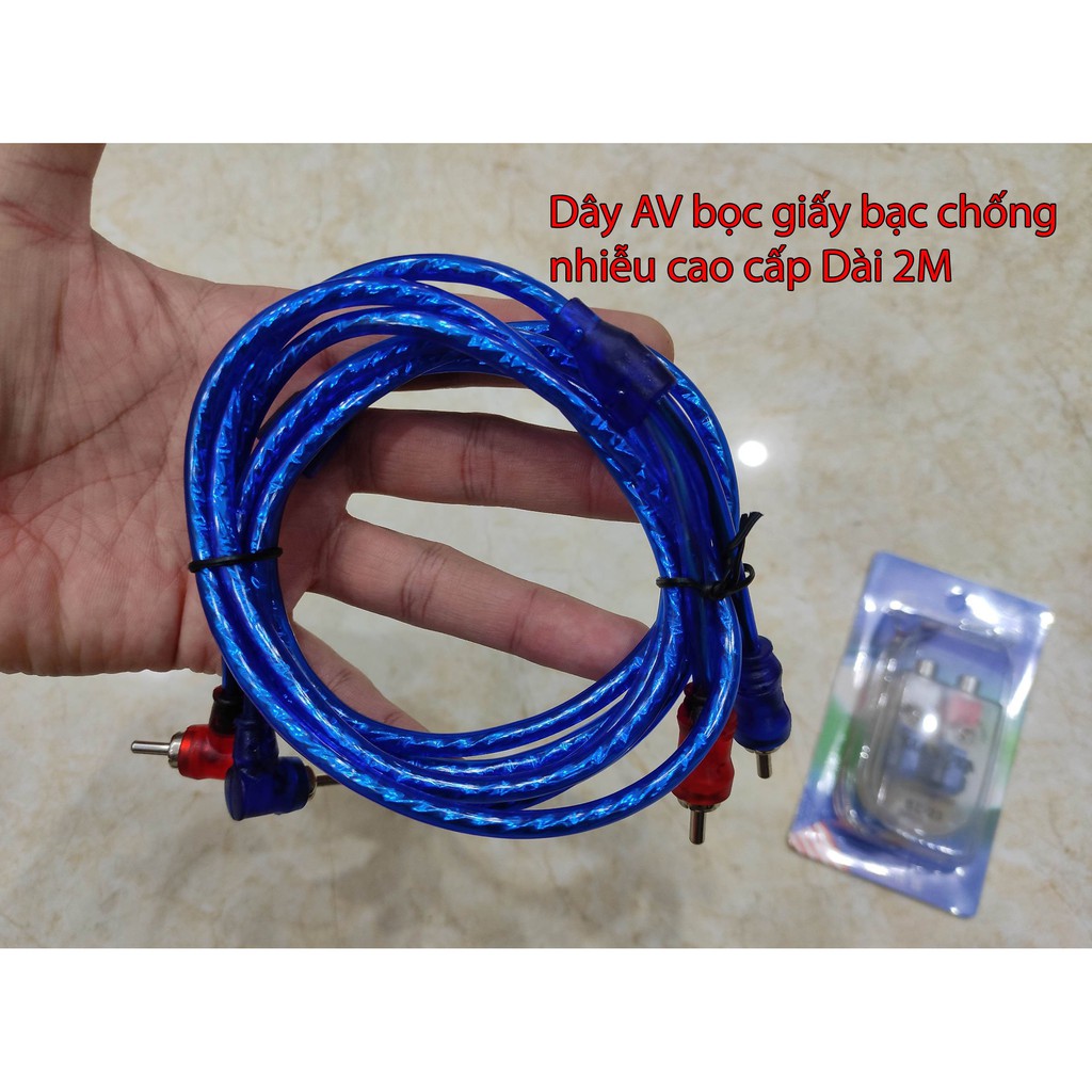 Combo Bộ Khuyếch Đại Âm Thanh Dây AV+ Line out chuyên dụng cho lắp loa sub, sub gầm ghế, loa Bass...