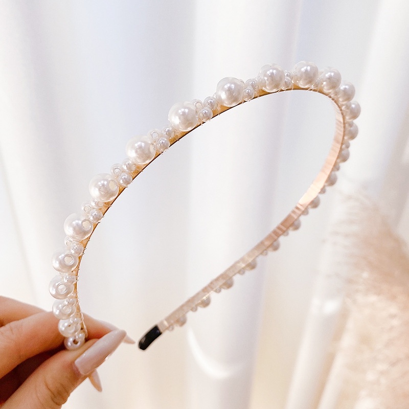 Băng Đô Cài Tóc Đính Ngọc Trai Nhân Tạo Phong Cách Hàn Quốc Thời Trang Cho Nữ