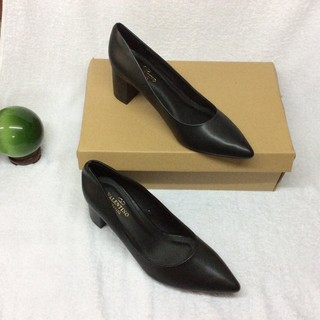 Giày trơn gót vuông da mềm