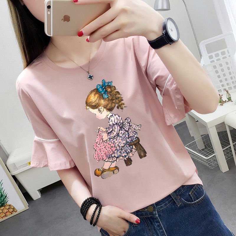 Áo Thun Tay Ngắn Dáng Rộng Phong Cách Mùa Hè Hàn Quốc Mới