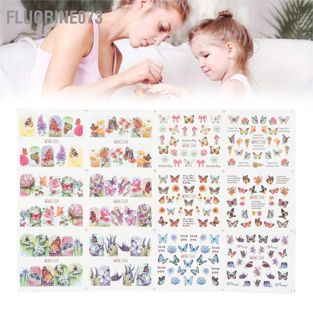 Chiết khấu Bướm Nail Art Stickers Chuyển nước Mẹo làm móng tay Đề can Phụ kiện DIY Móng chân cho Phụ nữ Cô gái  Giao hàng nhanh chóng