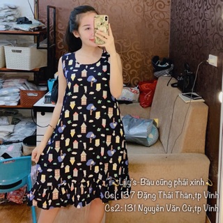 Váy lanh mặc nhà cho bầu