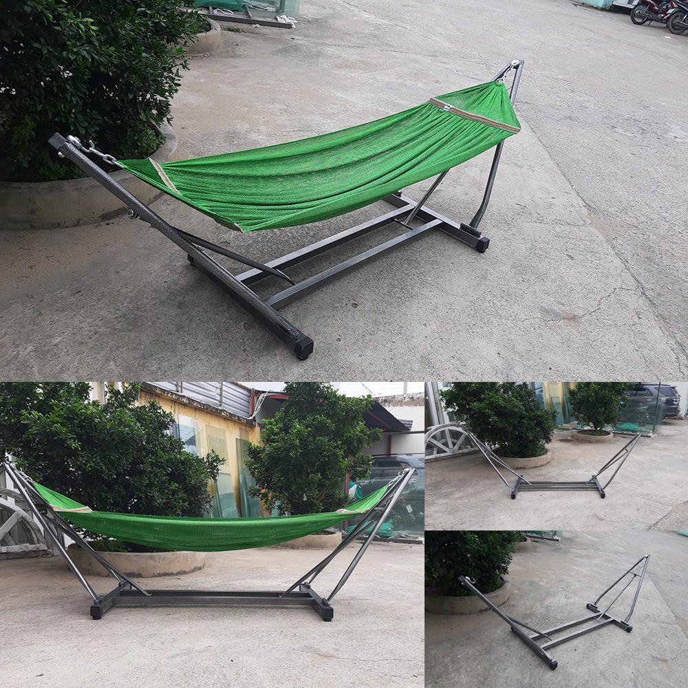 Bộ Võng Xếp Vuông Minh Quốc | Khung Thép Đế 50 - CHỊU LỰC 300KG