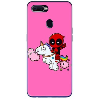 Ốp Lưng Oppo F9 - Deadpool Cưỡi Ngựa Nền Hồng