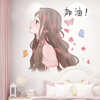 Miếng Dán Tường Trang Trí Phòng Ngủ Hình Cô Gái G0Lu