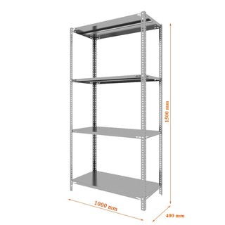 Kệ kho sắt v lỗ đựng đồ đa năng sơn tĩnh điện kích thước : Dài 100cm, Rộng 40cm, Cao 150cm gồm 4 tầng
