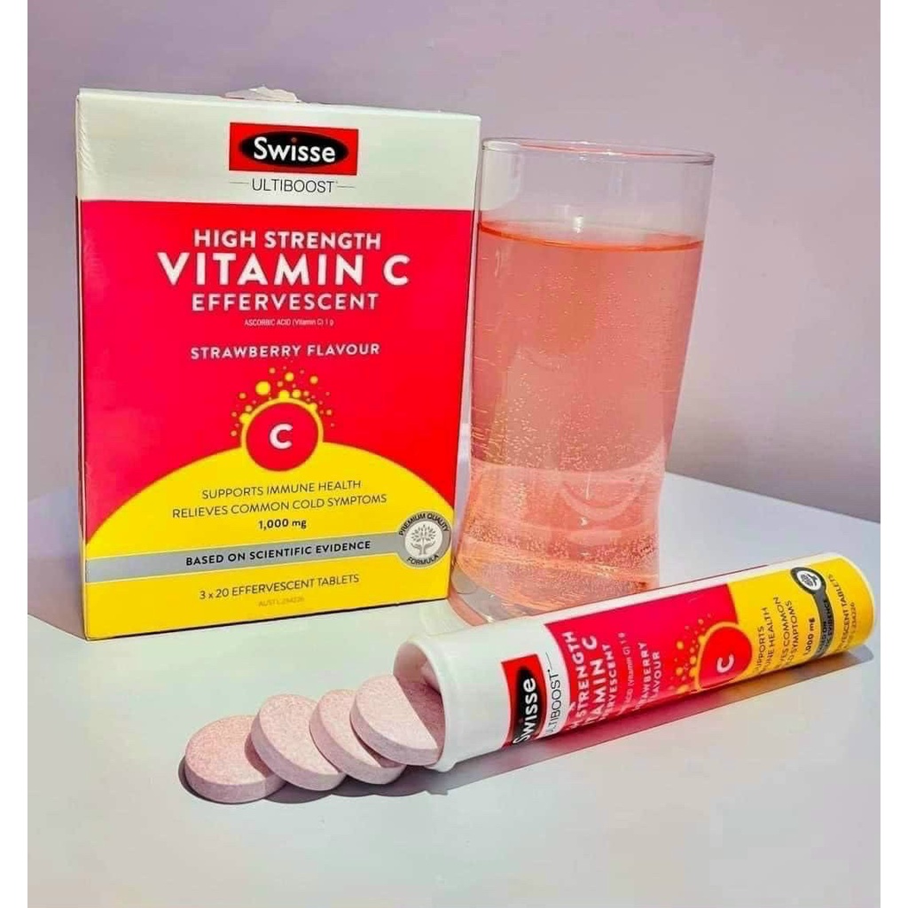 Viên sủi Swisse High Strength Vitamin C 1000mg của Úc (20viên)