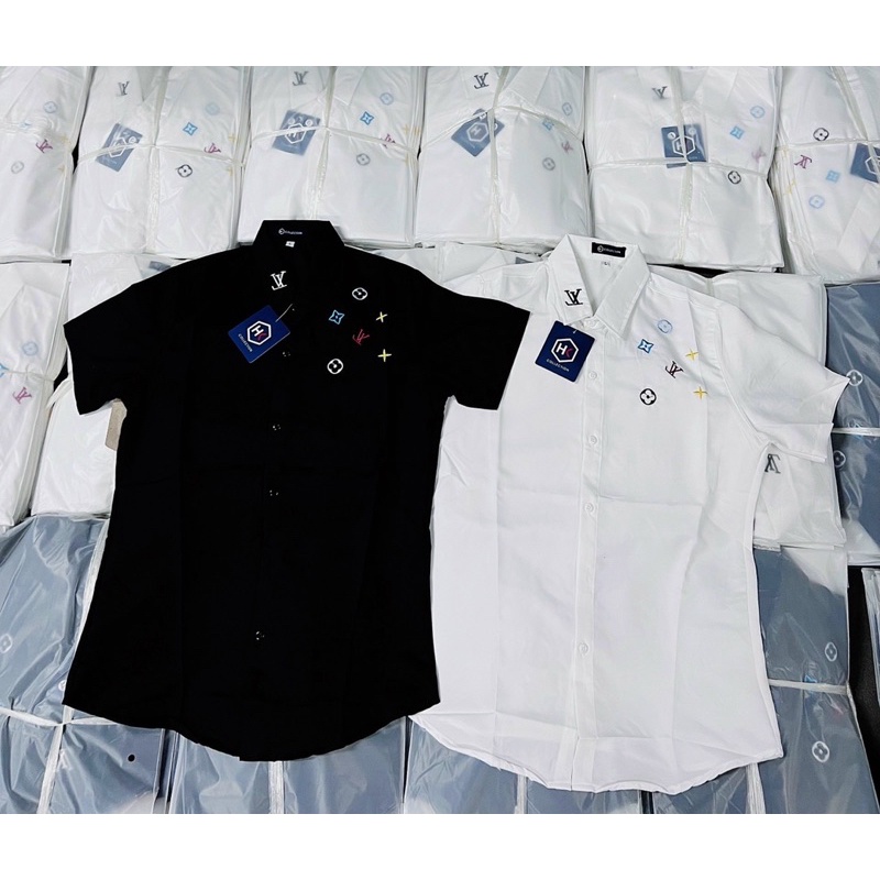 Áo Sơ Mi Nam Tay Ngắn THÊU LOGO Thời trang SMTN